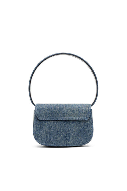 Iconica borsa a spalla in denim solarizzato