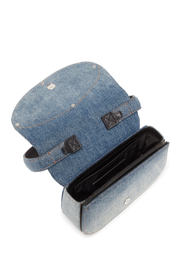 1DR - Iconica borsa a spalla in denim solarizzato