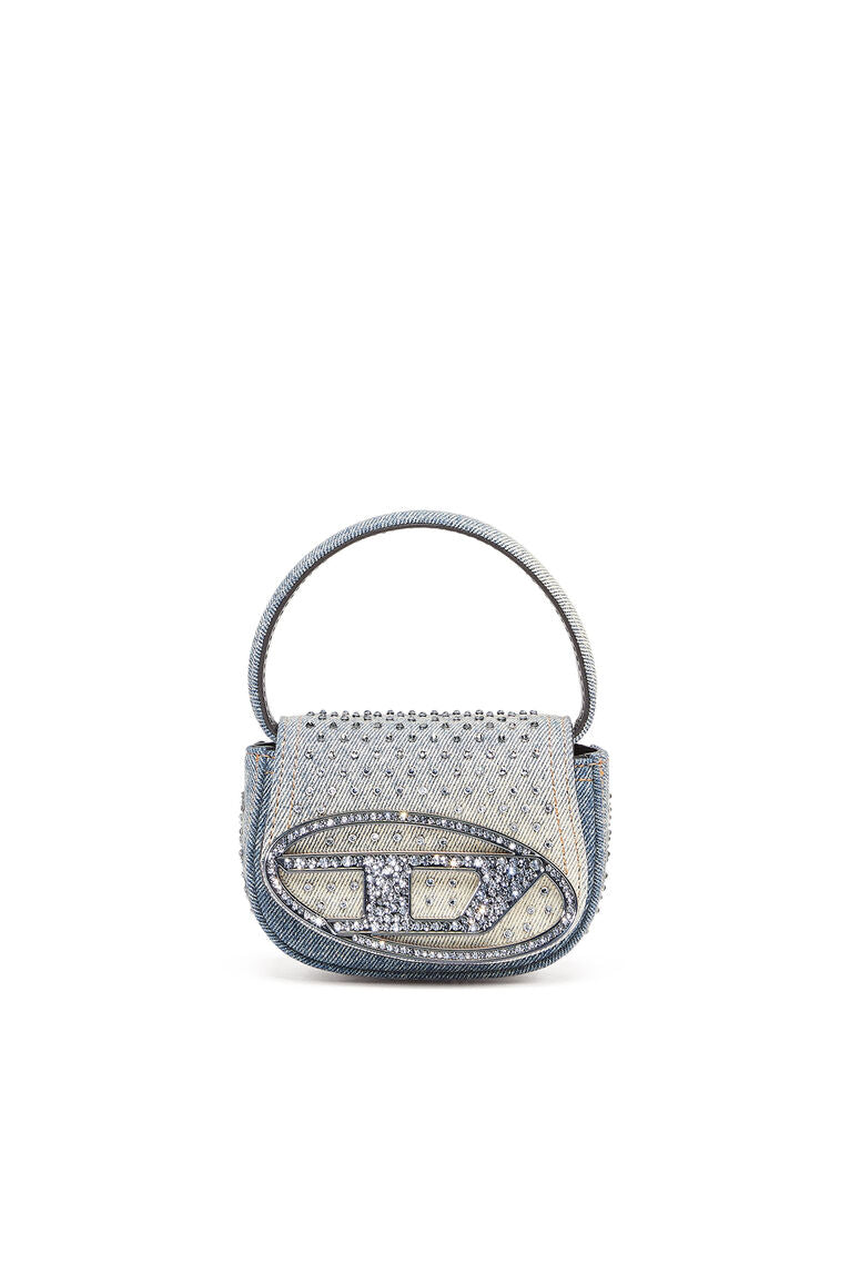 1DR XS - Iconica mini bag in denim e cristalli