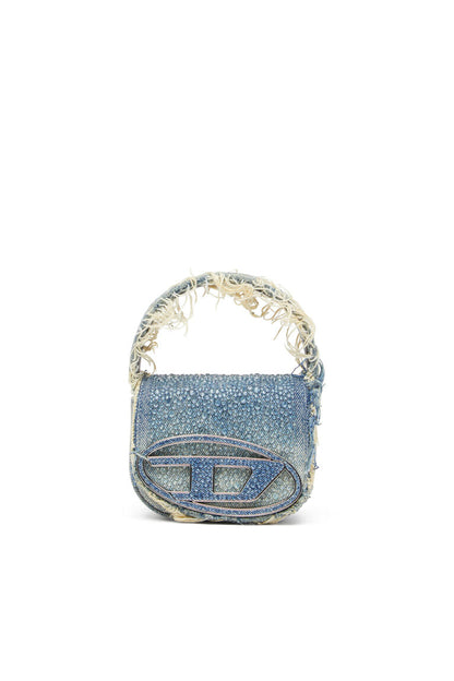 1DR XS-Iconica mini bag in denim e cristalli