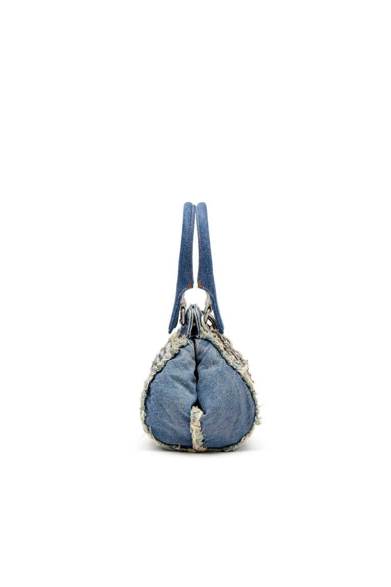 D-Vina-Xs-Borsa in denim trapuntato distressed