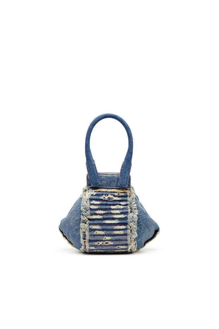 D-Vina-Xs-Borsa in denim trapuntato distressed