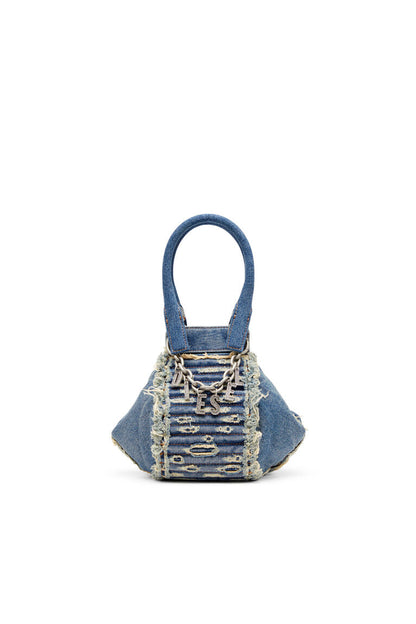 D-Vina-Xs-Borsa in denim trapuntato distressed