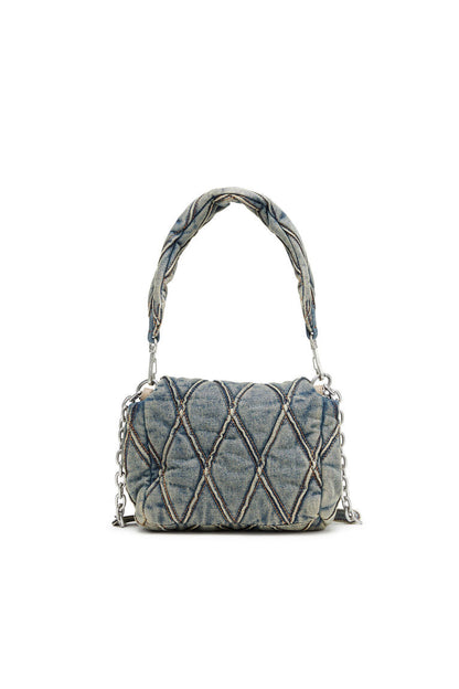 Charm-D S-Borsa piccola in denim trapuntato