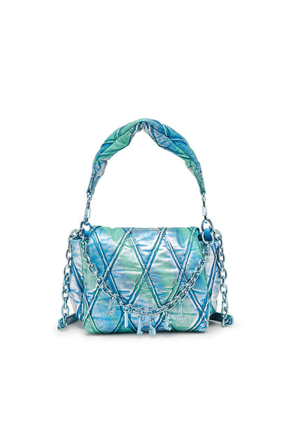 Charm-D S-Borsa piccola in denim trapuntato dai colori pop