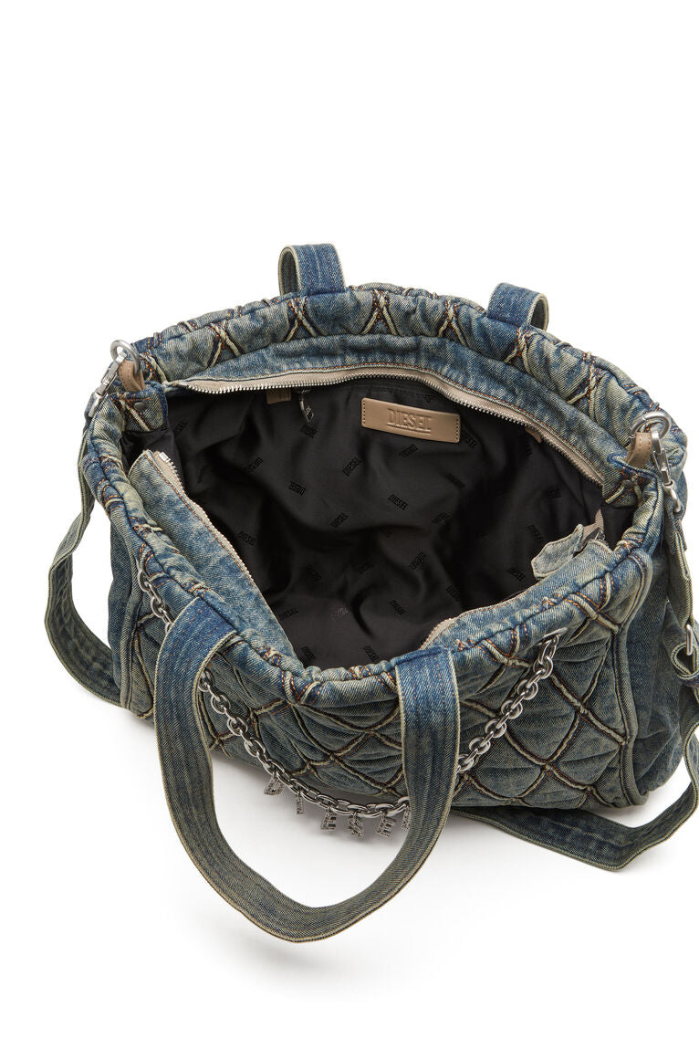 Charm-D-Tote in denim a rombi