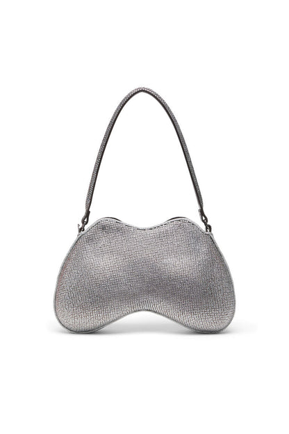 Shoulder bag with all-over crystals