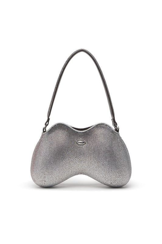 Shoulder bag with all-over crystals