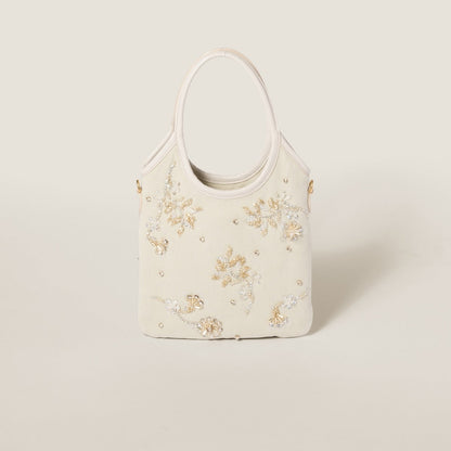 Borsa IVY in gabardine con ricami