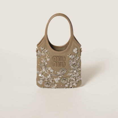 Borsa IVY in gabardine con ricami