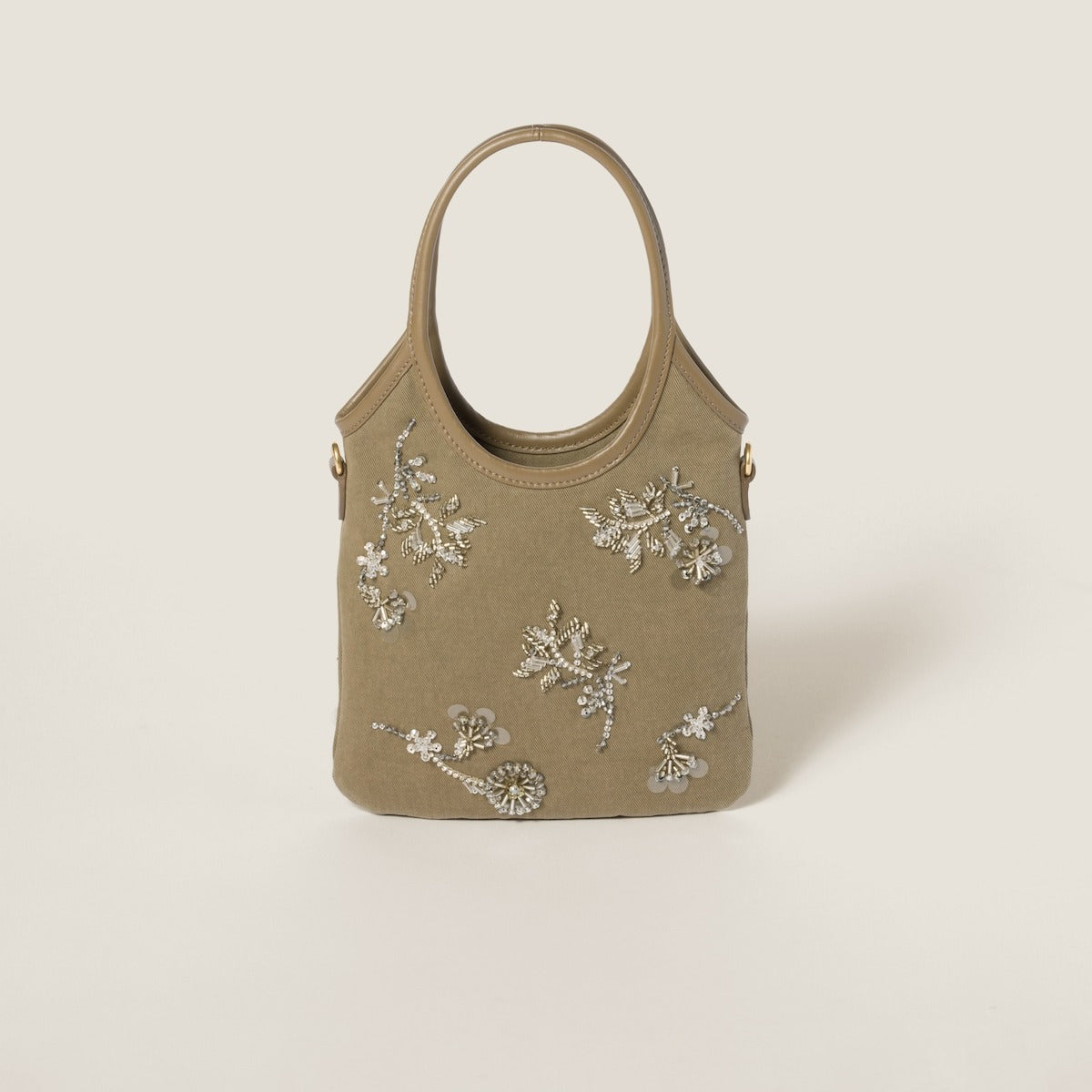 Borsa IVY in gabardine con ricami