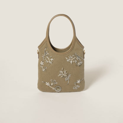 Borsa IVY in gabardine con ricami